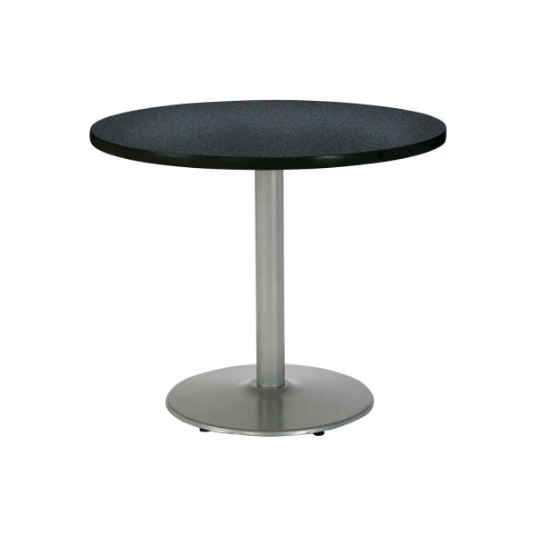 KFI 42" Round Restaurant Table, Graphite Nebula Table/Silver Base